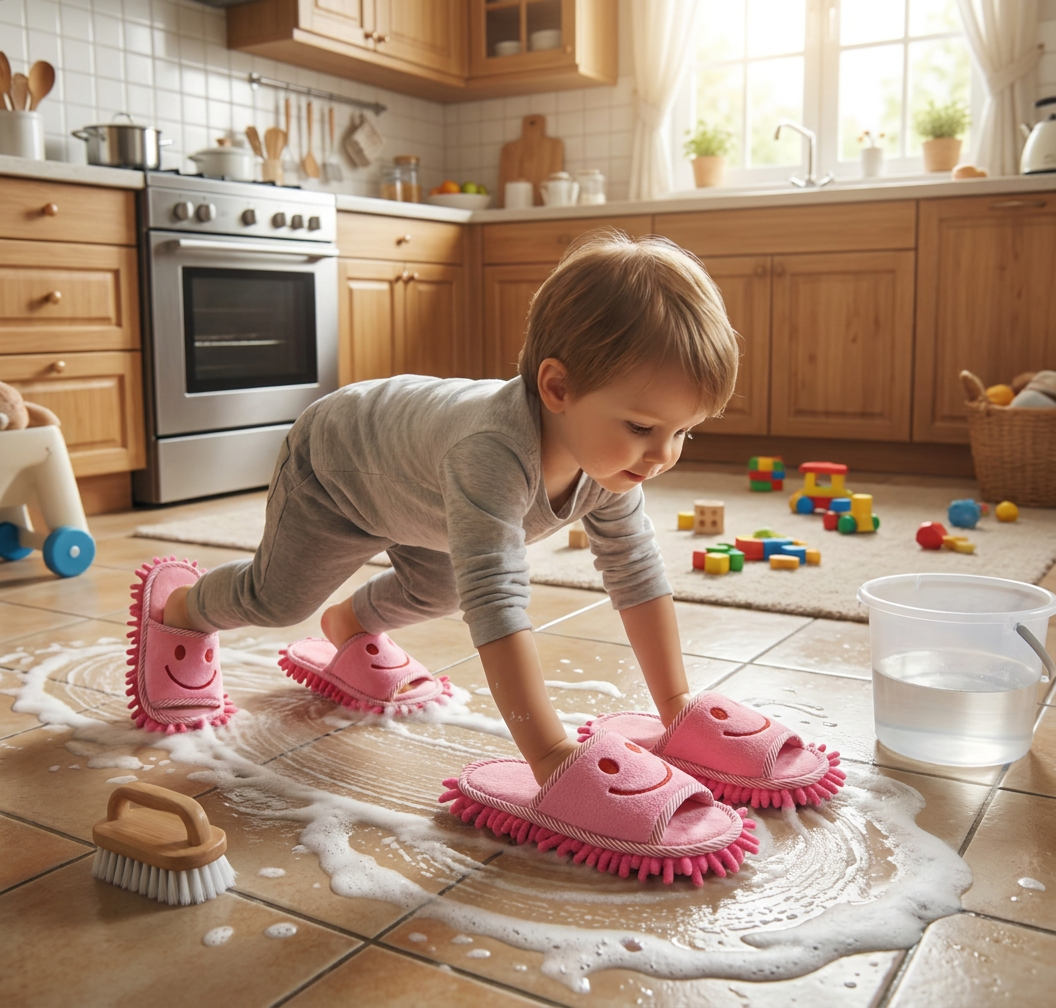 FloorGlide Slippers - Roligare att skura golvet.