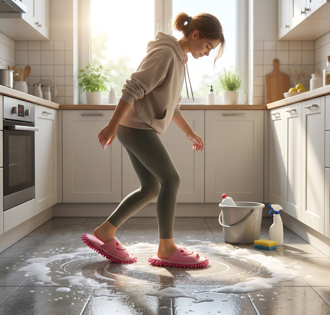 FloorGlide Slippers - Roligare att skura golvet.