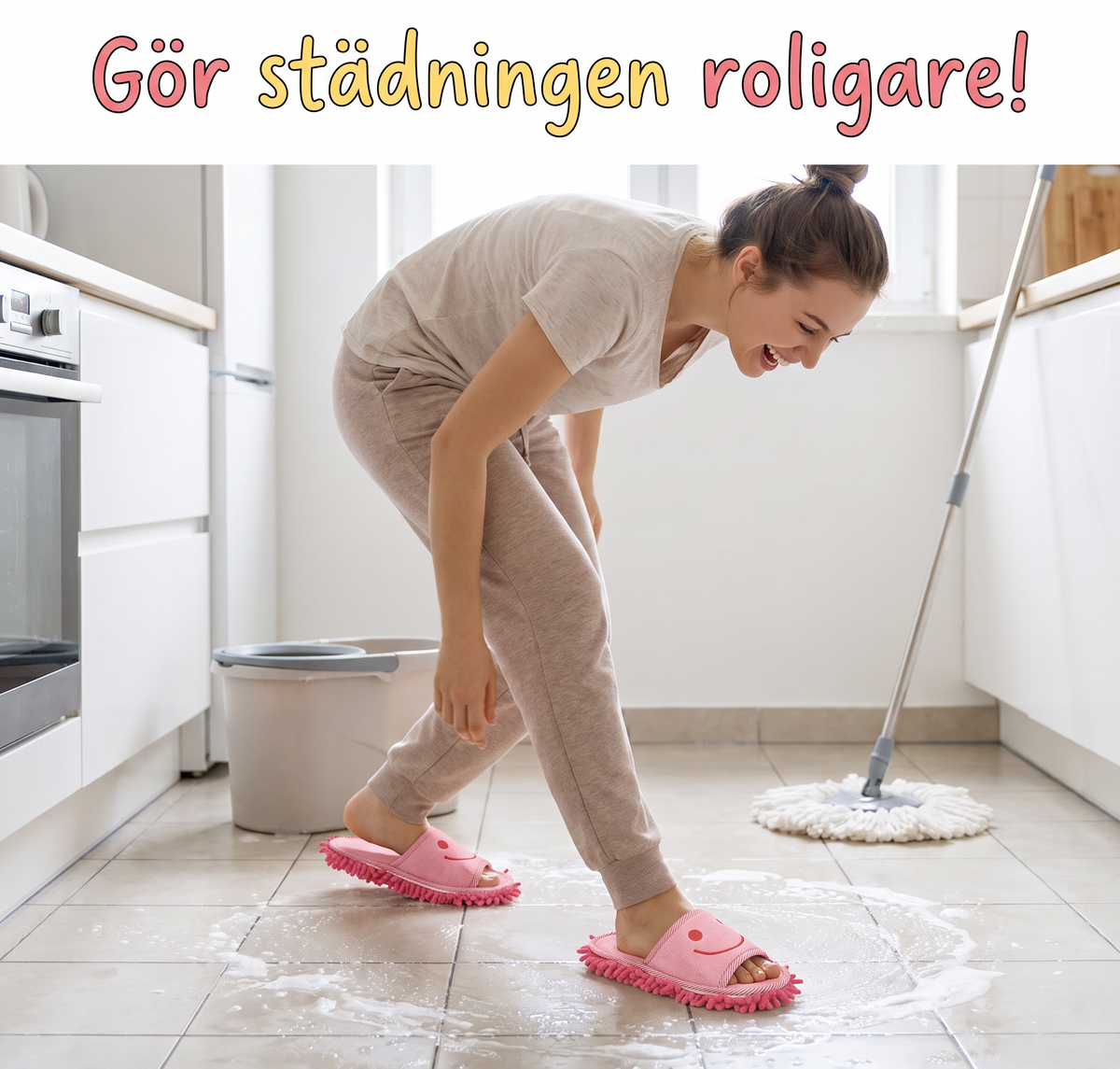 FloorGlide Slippers - Roligare att skura golvet.